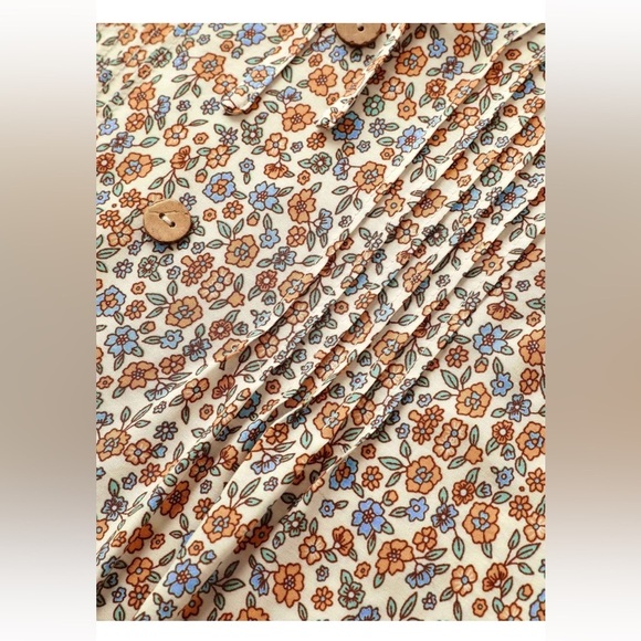 BoomChic 3XL Boho Print Pleated Button Detail Tie Neck Blouse us22-24 - Picture 4 of 7